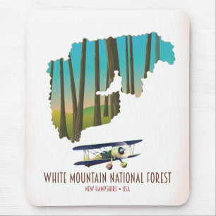 Mousepad Floresta nacional das montanhas brancas mapa EUA