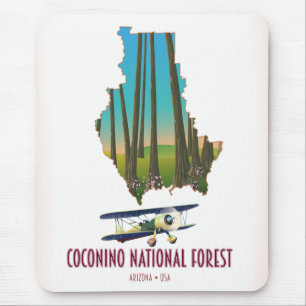 Mousepad Floresta Nacional de Coconino Arizona EUA mapa