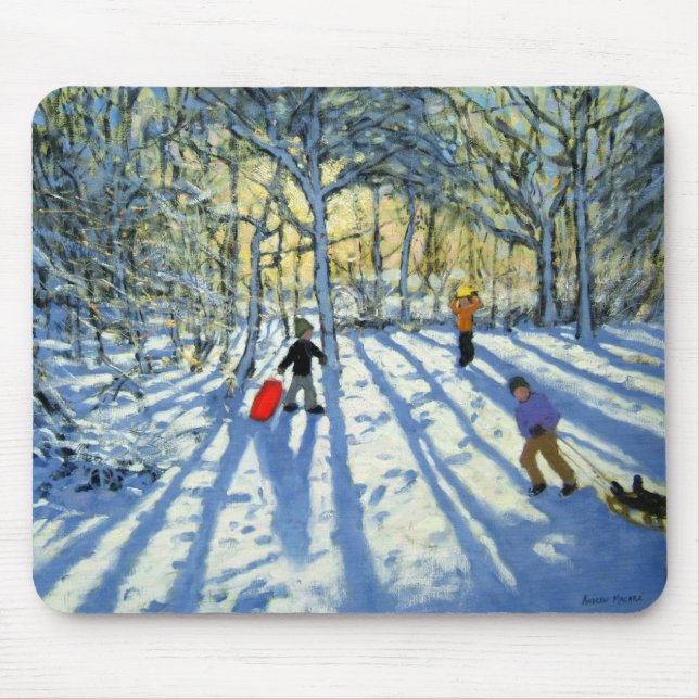 Mousepad Floresta no inverno perto de Ashbourne Derbyshire (Frente)