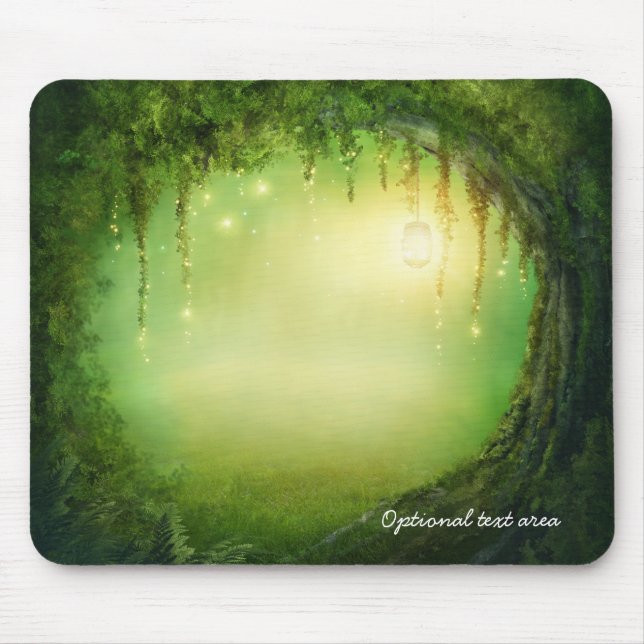 Mousepad Floresta Sonhadora Encantada & Luzes Rústicas Pers (Frente)