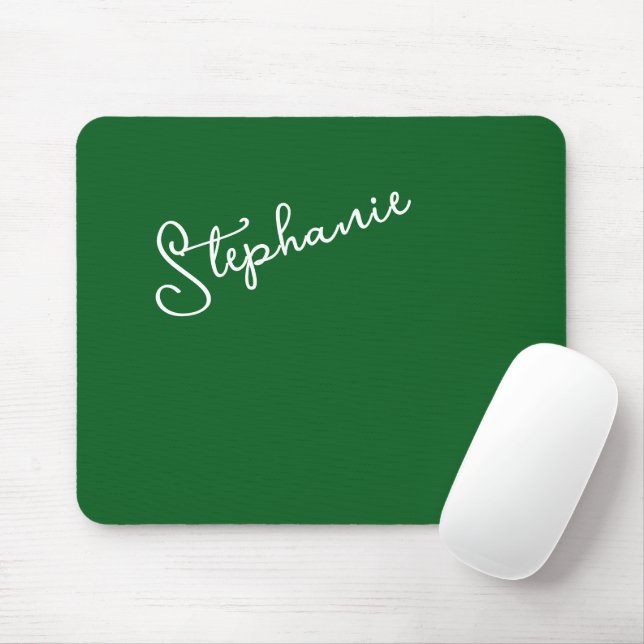 Mousepad Floresta Verde Nome Personalizado Roteiro Minimali (Com mouse)