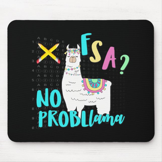 Mousepad Flórida State Test Day Llama For Students (Frente)