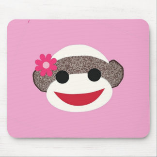 Mousepad Florista cor-de-rosa do macaco da peúga