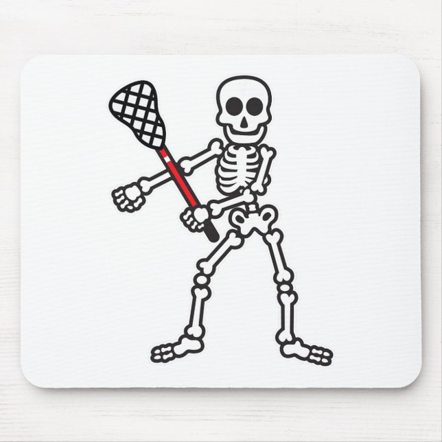 Mousepad Flosso Skeleton Lacrosse Player Halloween Costum (Frente)