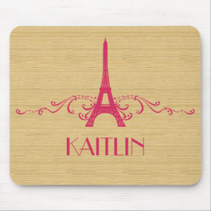 Mousepad Flourish francês cor-de-rosa