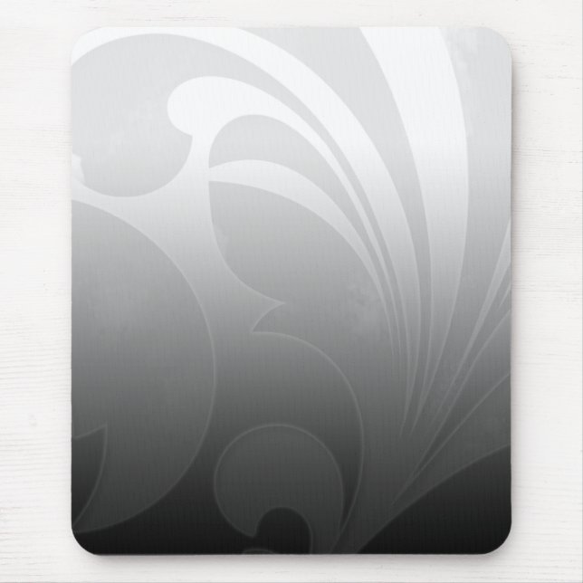 Mousepad Flourish preto e branco (Frente)