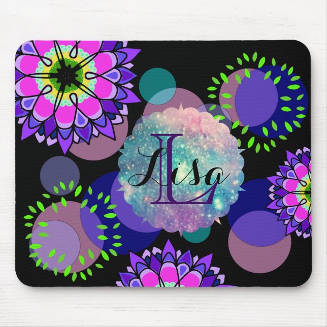 Mousepad Flower Firework Unique Simple Stylish Hippy (Frente)