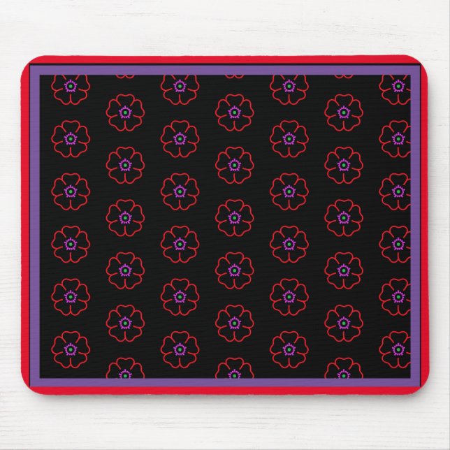 Mousepad Flower on a Black Background Custom Personalized (Frente)