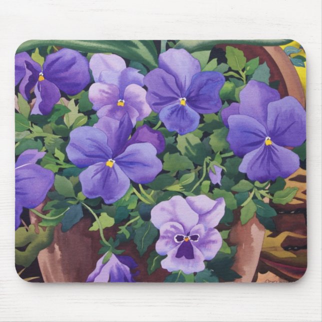 Mousepad Flowerpots com Pansies 2007 (Frente)