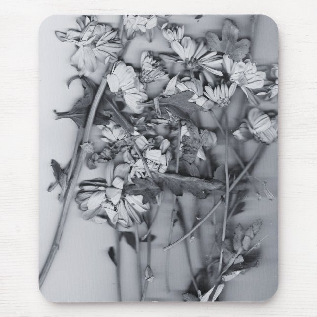 Mousepad Flowers in Black and White (Frente)