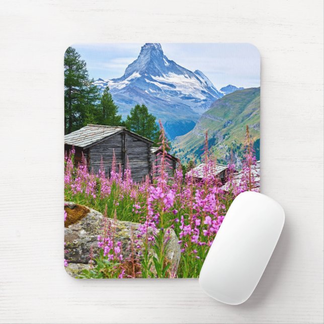 Mousepad Flowers | Summer Matterhorn Switzerland (Com mouse)