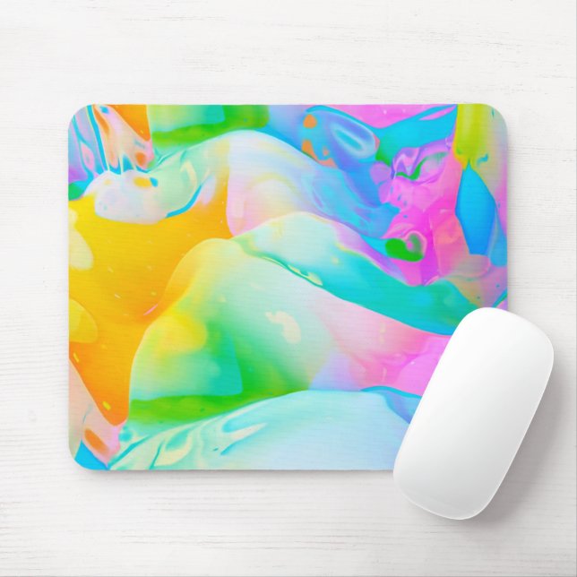 Mousepad Fluid Neon Abstrato (Com mouse)