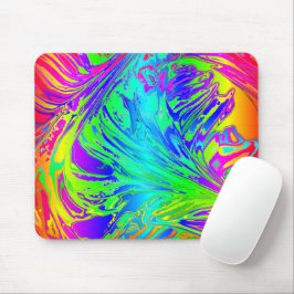 Mousepad Fluid Rainbow Abstrato Paint Splatters
