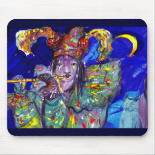 Mousepad FLUTIST noite AZUL/Venetian do carnaval