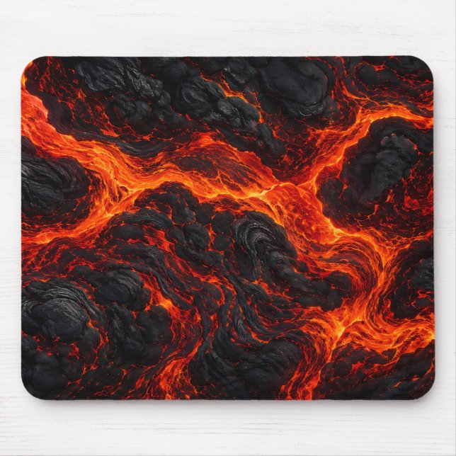 Mousepad Fluxo de Lava Derretida | Textura de Fogo Vulcânic (Frente)