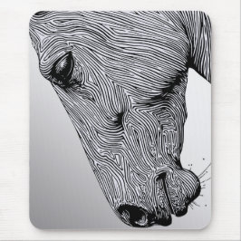 Mousepad Fluxo do Cavalo de Arte Minimalista Selvagem