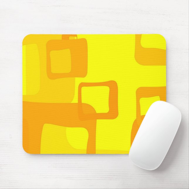 Mousepad Fluxo Vibrante de Sol – Formas Modernas de Arte Ab (Com mouse)