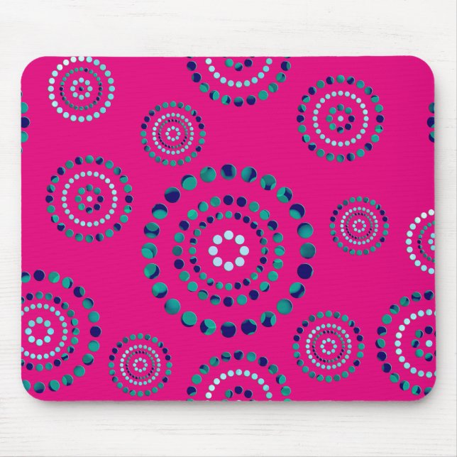 Mousepad Fluxos de energia em círculos de pontos + seu back (Frente)