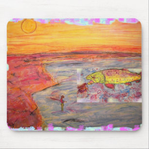 Mousepad Fly Fish Sunset