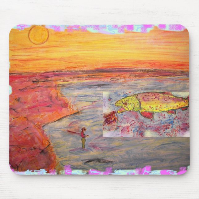 Mousepad Fly Fish Sunset (Frente)