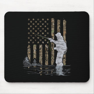 Mousepad Fly Fishing Fisherman American Flag Camouflage Fly