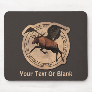 Mousepad Flying Moose Aviation Patch
