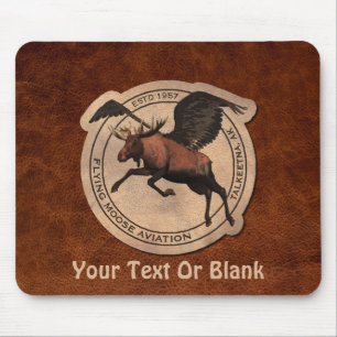 Mousepad Flying Moose Aviation Patch