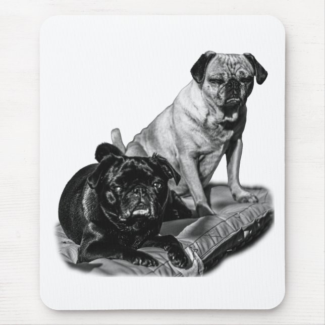 Mousepad Foco Calmo, Pugs Sombreados (Frente)