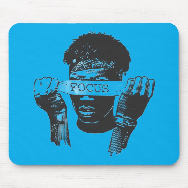 Mousepad Focus Blindfold Motivational Street Art Illustrati (Frente)