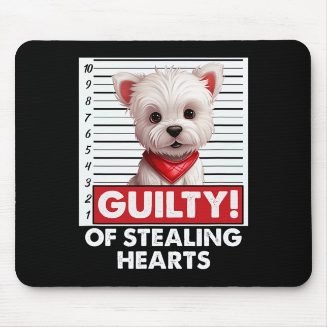 Mousepad Fofa Raça de Cachorro Westie West White Terrier Va (Frente)