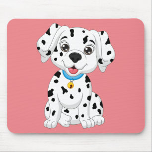Mousepad Fofinho Cachorro Fogo Cão Rosa Desenho Dalmata Rat