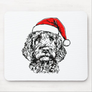 Mousepad Fofinho Feliz Natal Goldendoodle Papai Noel Natal