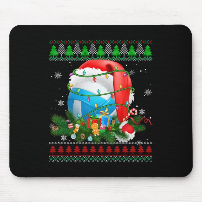 Mousepad Fofo feio Natal Pajama Voleibol Ligh (Frente)
