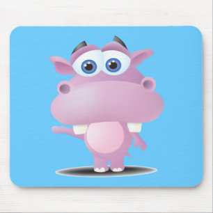 Mousepad fofo hipopótamo triste