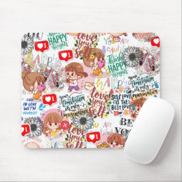 Mousepad Fofo Motivacional – Citação Positiva Kawaii