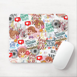 Mousepad Fofo Motivacional – Citação Positiva Kawaii