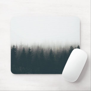 Mousepad Fogggy Forest Pine Mountain Aestic Art