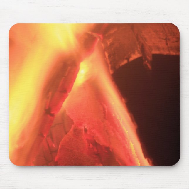 Mousepad Fogo a quente e proteção do rato de madeira queima (Frente)