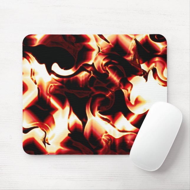 Mousepad Fogo esculpida sobre fundo escuro (Com mouse)