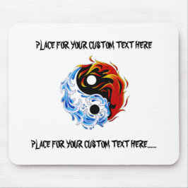 Mousepad Fogo legal Yin Yang da água do símbolo do tatuagem