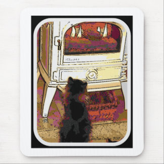 Mousepad Fogo que olha o gatinho
