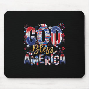 Mousepad Fogos de Artifício Deus Abençoe a América Patrióti