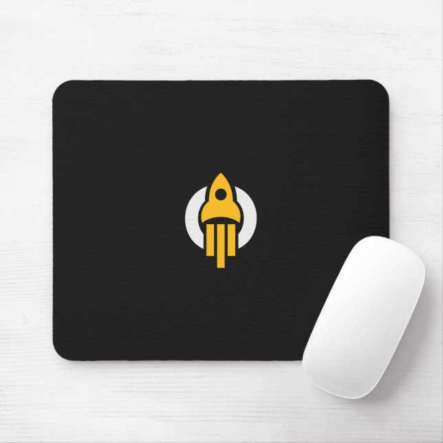 Mousepad Foguete do logotipo protetor preto (Com mouse)