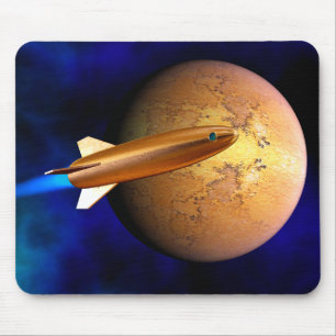 Mousepad foguete do vintage