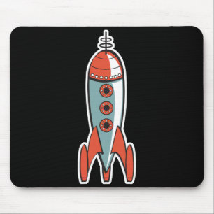 Mousepad foguete espacial retrô