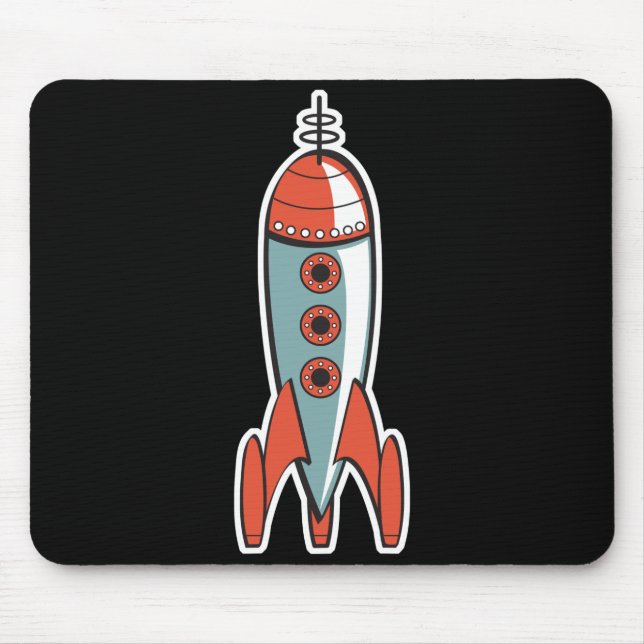 Mousepad foguete espacial retrô (Frente)