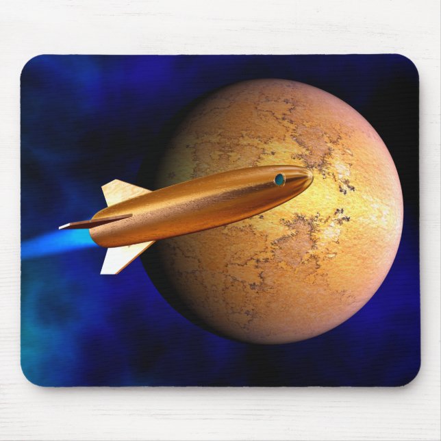 Mousepad foguete vintage (Frente)