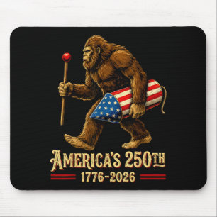 Mousepad Foguetes Bigfoot 4 de julho patriótico sasquatch
