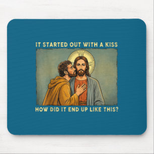 Mousepad Foi apenas um beijo jesus & judas meme engraça