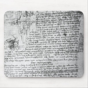 Mousepad Fol.145v-b, página do caderno de da Vinci